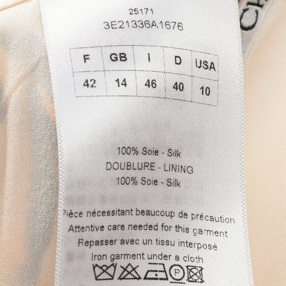 Christian Dior White Silk Floral-Print Pencil Skirt - Picture 9 of 11